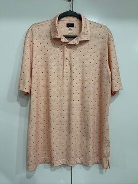Greg Norman Collection Peach Polo with Navy Accent Martinis size L